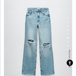 Zara Wide Leg Jeans (Distressed)